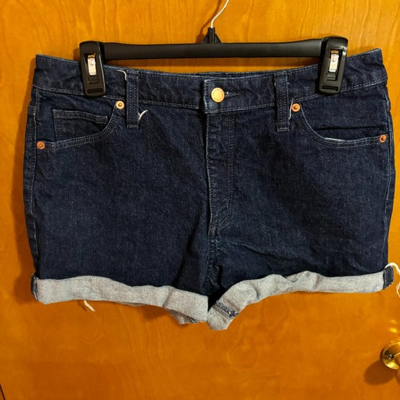 Universal Thread Vintage midi Shorts Size 10/30R Distressed Dark Denim - Picture 2 of 11